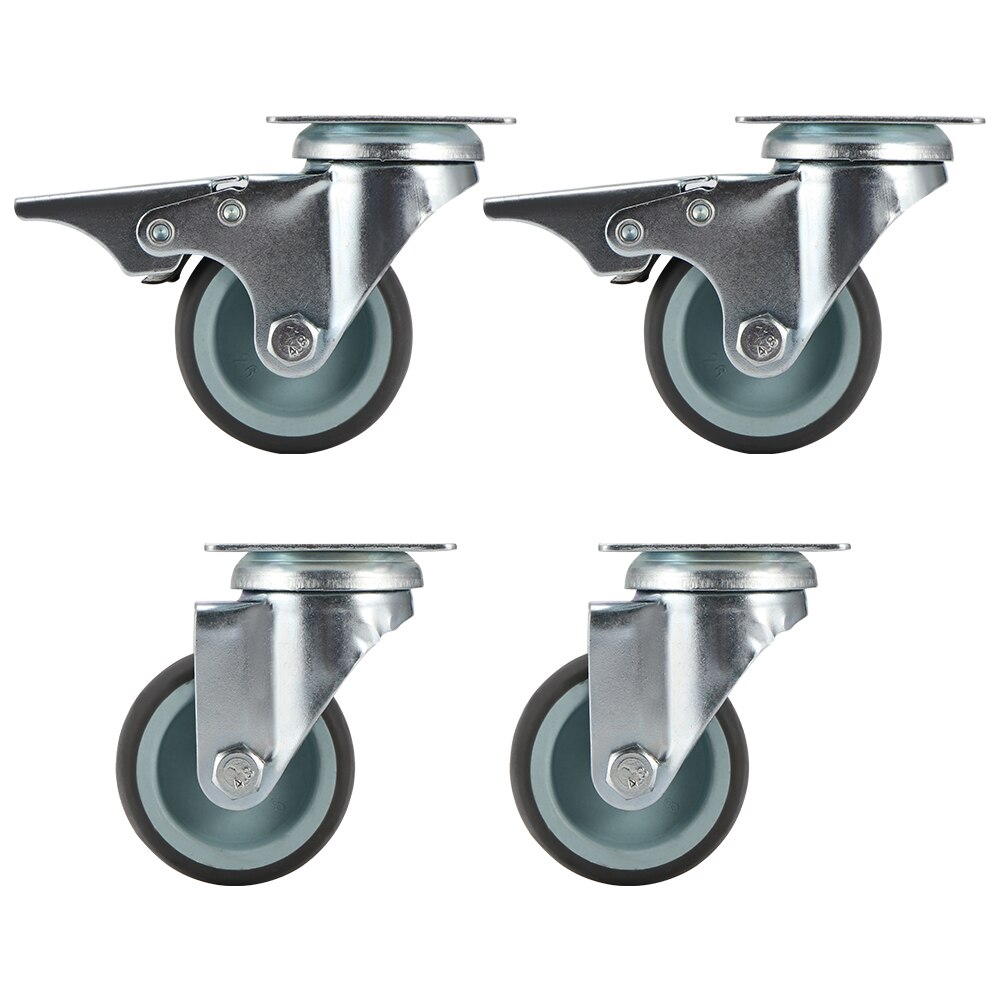 4 stk/ sett transporthjul svingbare hjul 2 med brems møbelhjul kraftige hjul 5cm