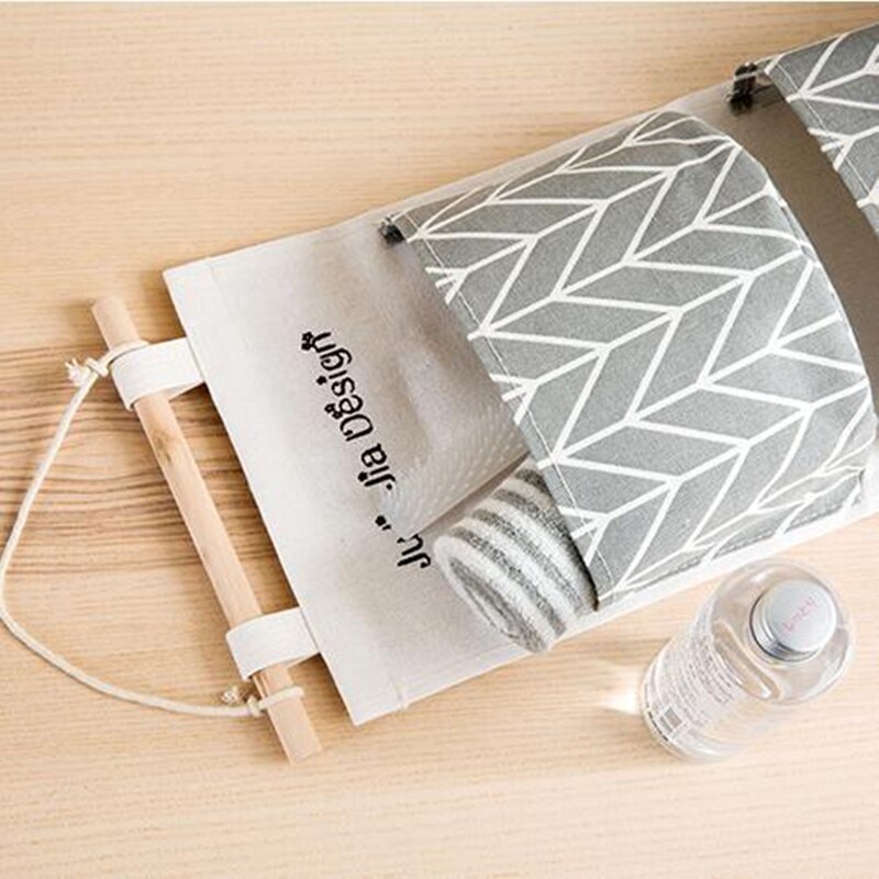 Sac suspendu multicouche en coton lin | Porte étanche, armoire de rangement murale, étagère de décoration de la maison, salle de bains, organisateur de cuisine