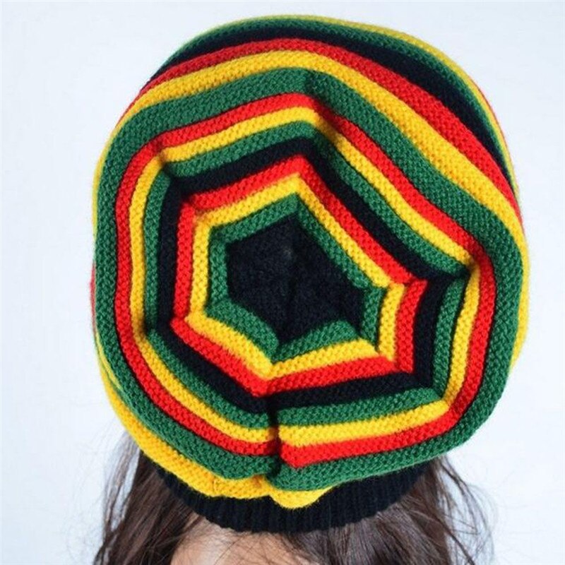 Jamaica Reggae Gorro Rasta Stijl Cappello mannen Winter Hoeden Vrouwelijke Rood Geel Groen Zwart Fall vrouwen Knit cap