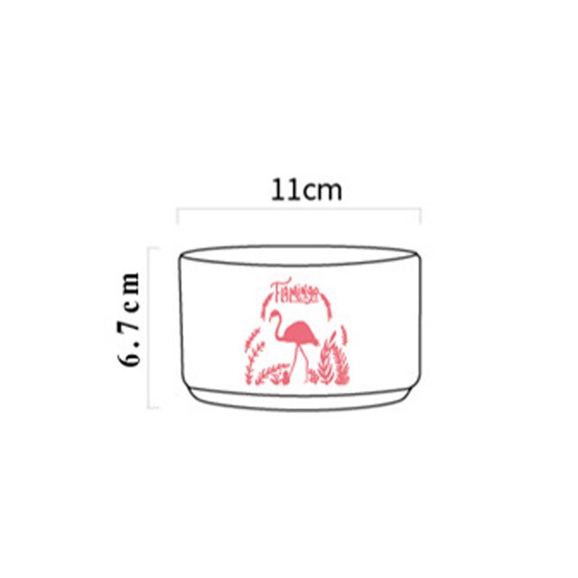 Nordic Heat-Resistant Glass Storage Jars with Cover Flamingo Candy Ice Cream Storage Bottles Kitchen DIY Salad Transparent Bowl: 3