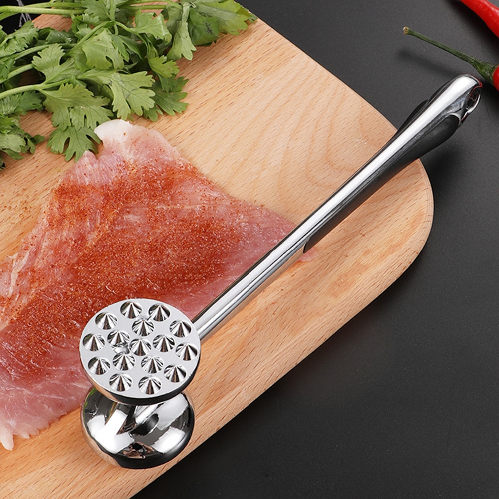 Maillet à viande en acier inoxydable, outil de cuisine pour attendrir le Steak et le bœuf