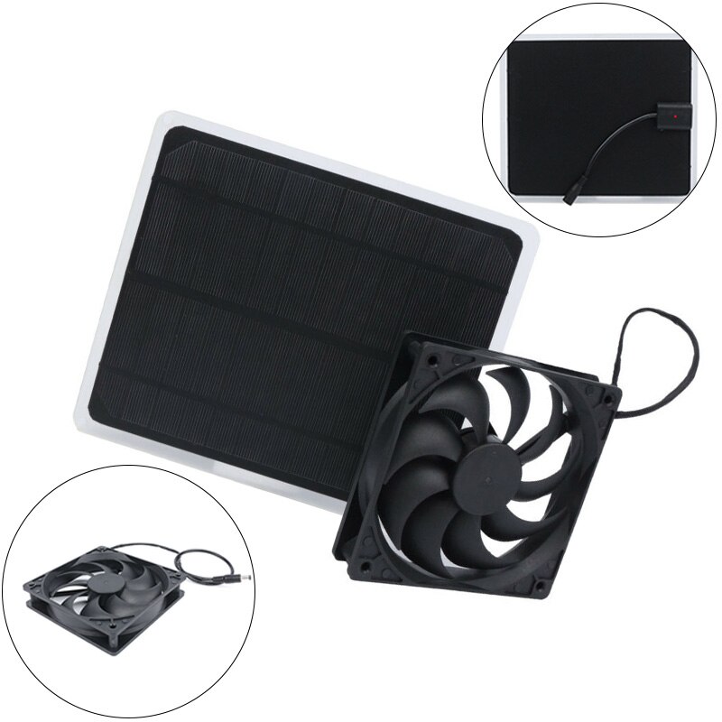 Solar Panel Powered Fan Mini Ventilator 10W Solar Exhaust Fan for Dog Chicken House Greenhouse RV