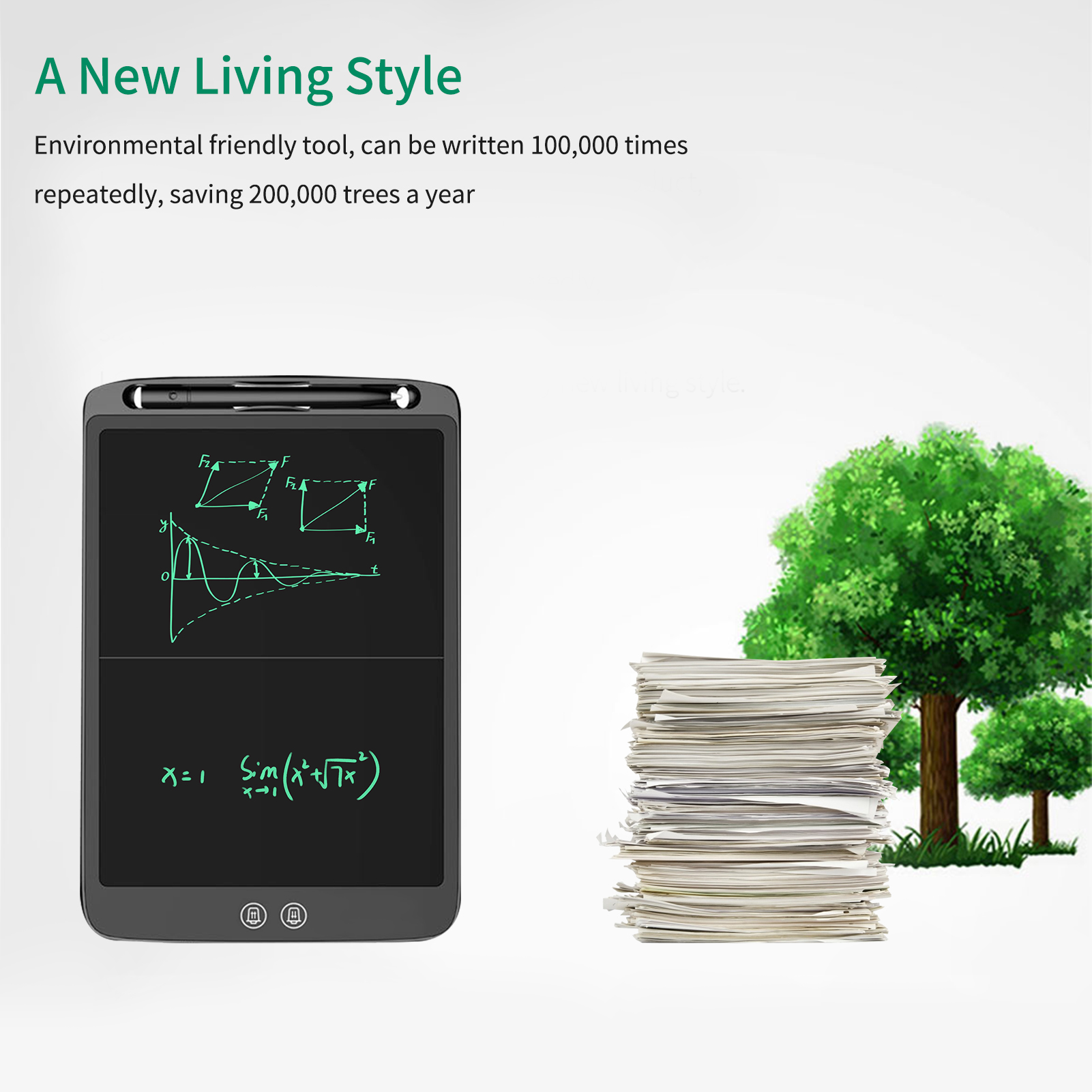 LCD Writing Tablet 12inch Doodle Graffiti Drawing Pad Handwriting Board with Stylus Lock Button for Adults Office Notes