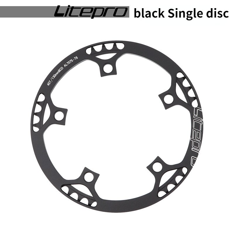 Litepro Mtb Crankset Folding Bicycle Tooth Disc LP Disc 45 47 53t 56t 58t Disc Square Hole Crank Bmx Bike Parts Four Colors: black / 47T