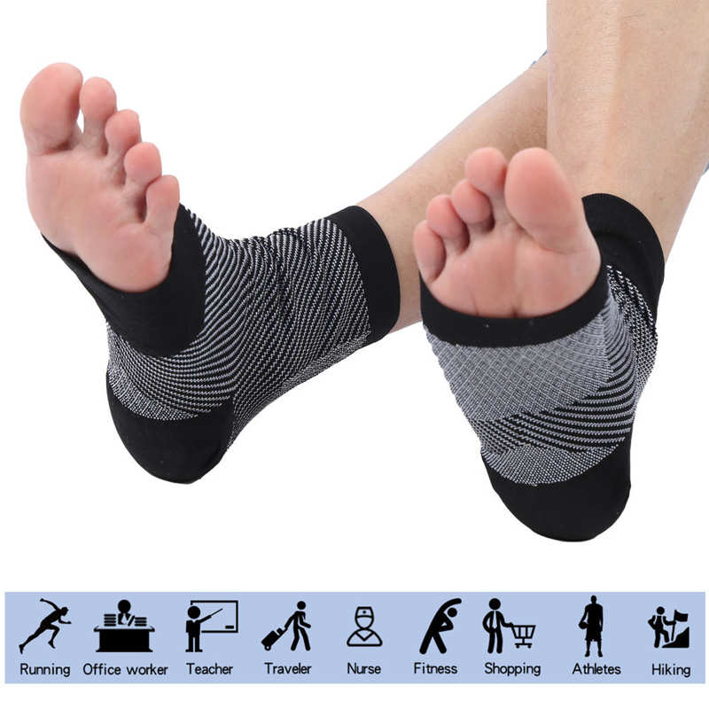 1 Paar Hak Ondersteuning Mouwen Sport Hak Beschermende Ondersteuning Sokken Voet Mouw Half Pijnbestrijding Compressie Sokken