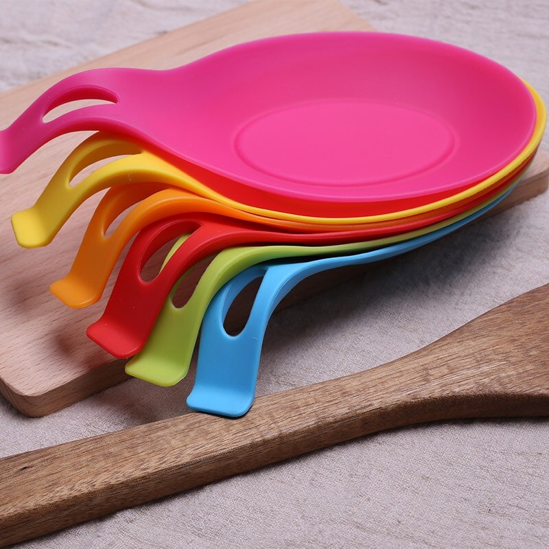 Repose-cuillère en Silicone multifonction | Sous-verre résistant à la chaleur, tapis à fourchette, ustensile porte-vaisselle support d'outils de cuisine pour cuillère 6zCF419