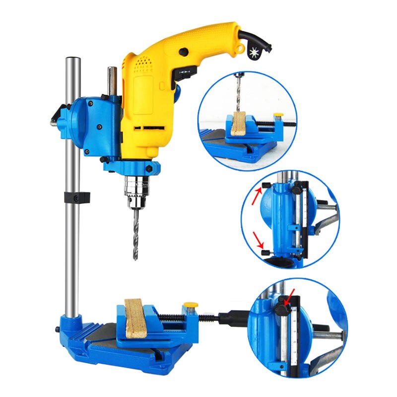 Drill Press Stand bench for Electric power Drill iron base Workbench Clamp for Drilling Collet 38 43mm 90 degrees