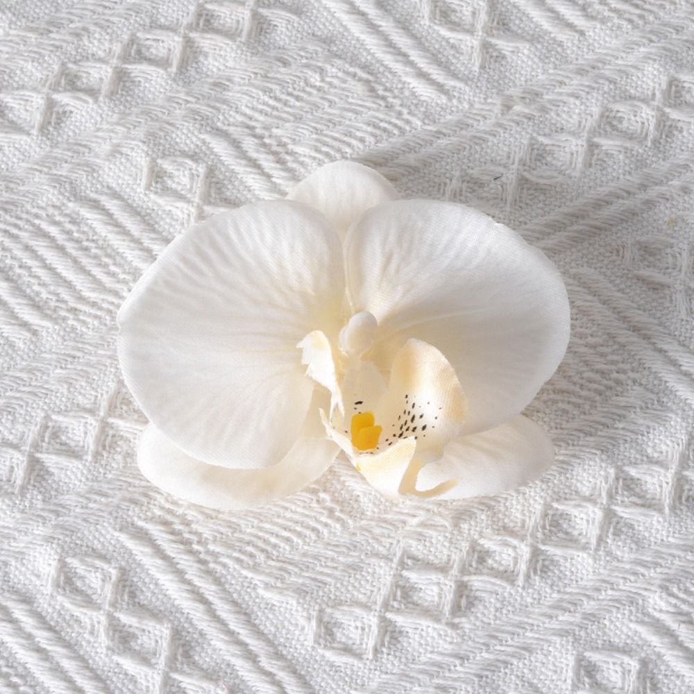 broszka DIY biżuteria zrobienie rękodzieło symulowane kwiat Wykonany ręcznie Akcesoria stroik motyl orchidea kwiat dekoracja spinka do włosów prezent: Srebrny