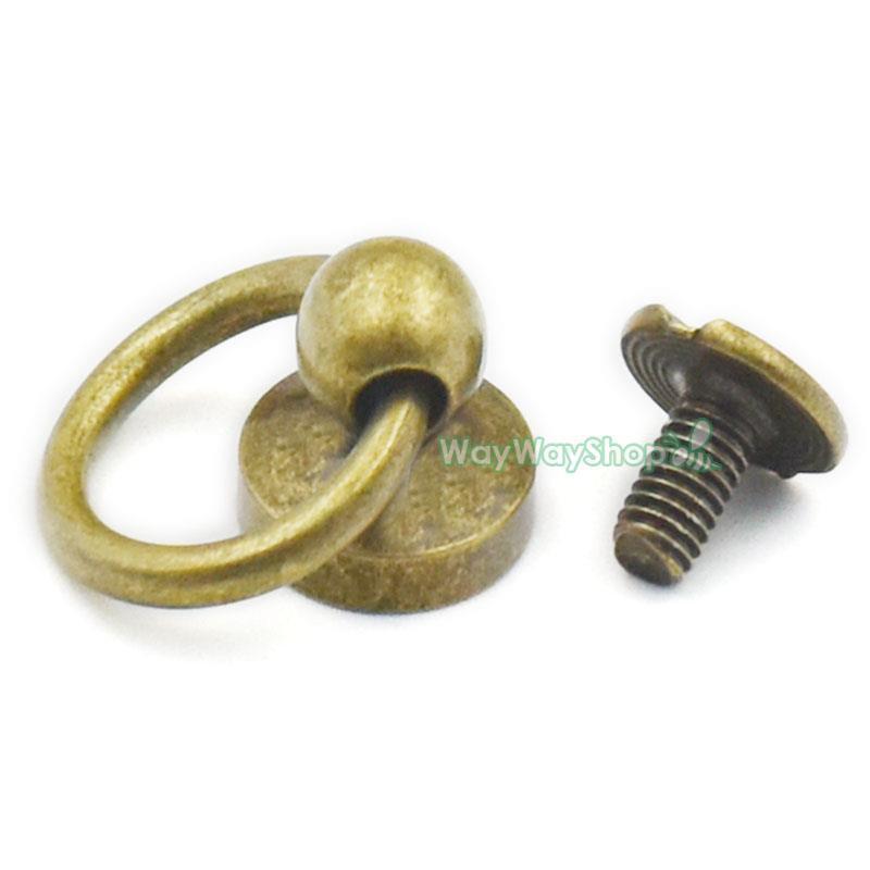 50 Uds. Botón de cabeza tuerca tornillo de rosca 1/4 "6mm O anillo para tornillo Chicago nail níquel bronce dorado: Bronze