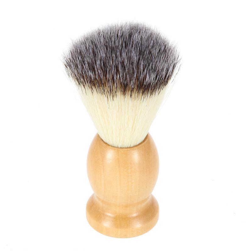 Hair Men's Shaving Beard Brush Salon Men Facial Beard Cleaning Appliance Shave Tool Razor Brush With Wood Handle For Men: Default Title