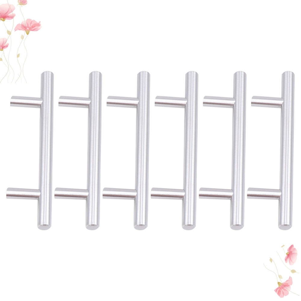 4pcs Stainless Steel Cabinet Handles Furniture Drawer Pulls Cupboard Door Knobs for Kitchen Home (Black)