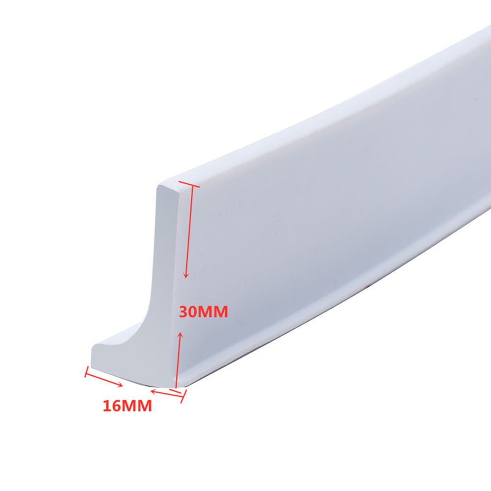 Silicone Shower Barrier Bathroom Water Stopper Water Barrier Retaining Strip Kitchen&Bathroom Dry/Wet Separation Sealing Strip: Ivory