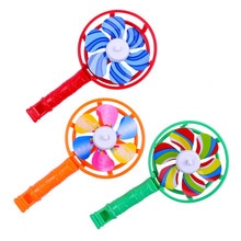Kleurrijke Kleine Windmolens Kinderen Plastic Stuk Windmolen Whistling Handvat Plastic Kinderen Speelgoed 11.7*6.2Cm