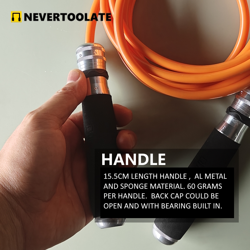 Corde à sauter lourde en PVC de 8mm d'épaisseur, 340 grammes, super longue, 3.2 mètres pour personnes hautes, poignée avec roulement à billes, fitness HIIT