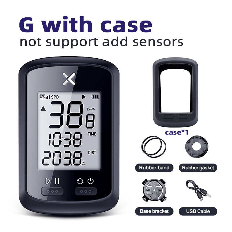 XOSS GPS Cycling Computer G Wireless Bike Speedometer Bluetooth Tracker Waterproof Road MTB Bicycle Accessories Speedometer: G with case
