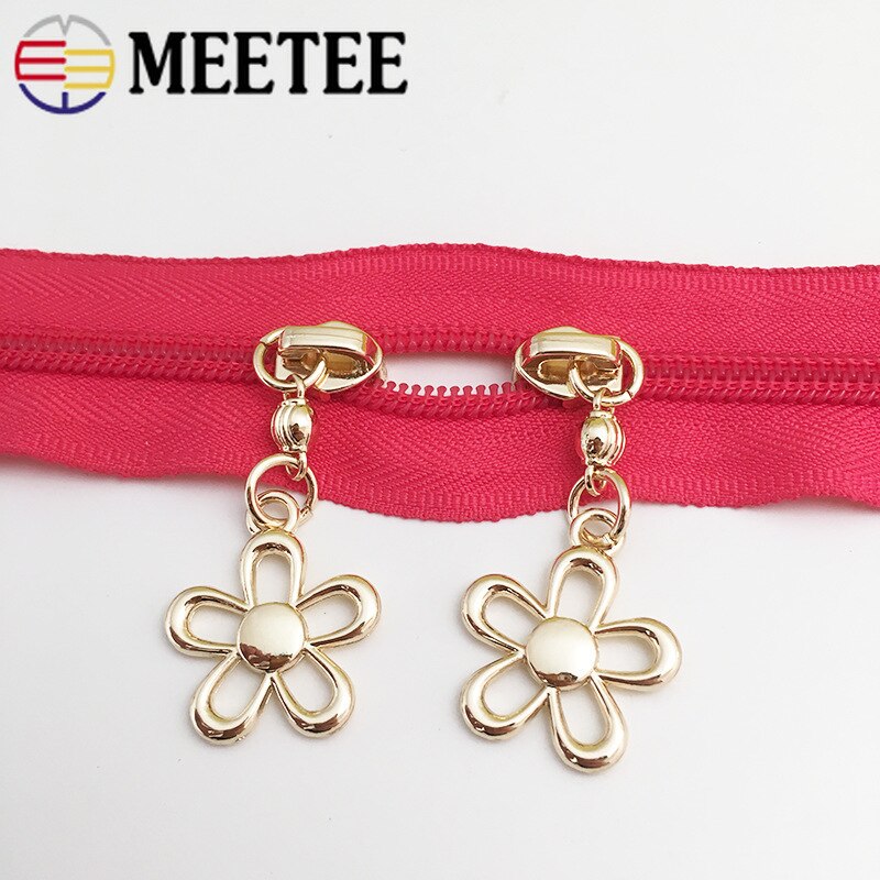 5 pièces 5 # fermeture métallique pour fermetures à glissière en Nylon sac vêtements Zipps tête tire Zip Kits de réparation bricolage accessoires de couture