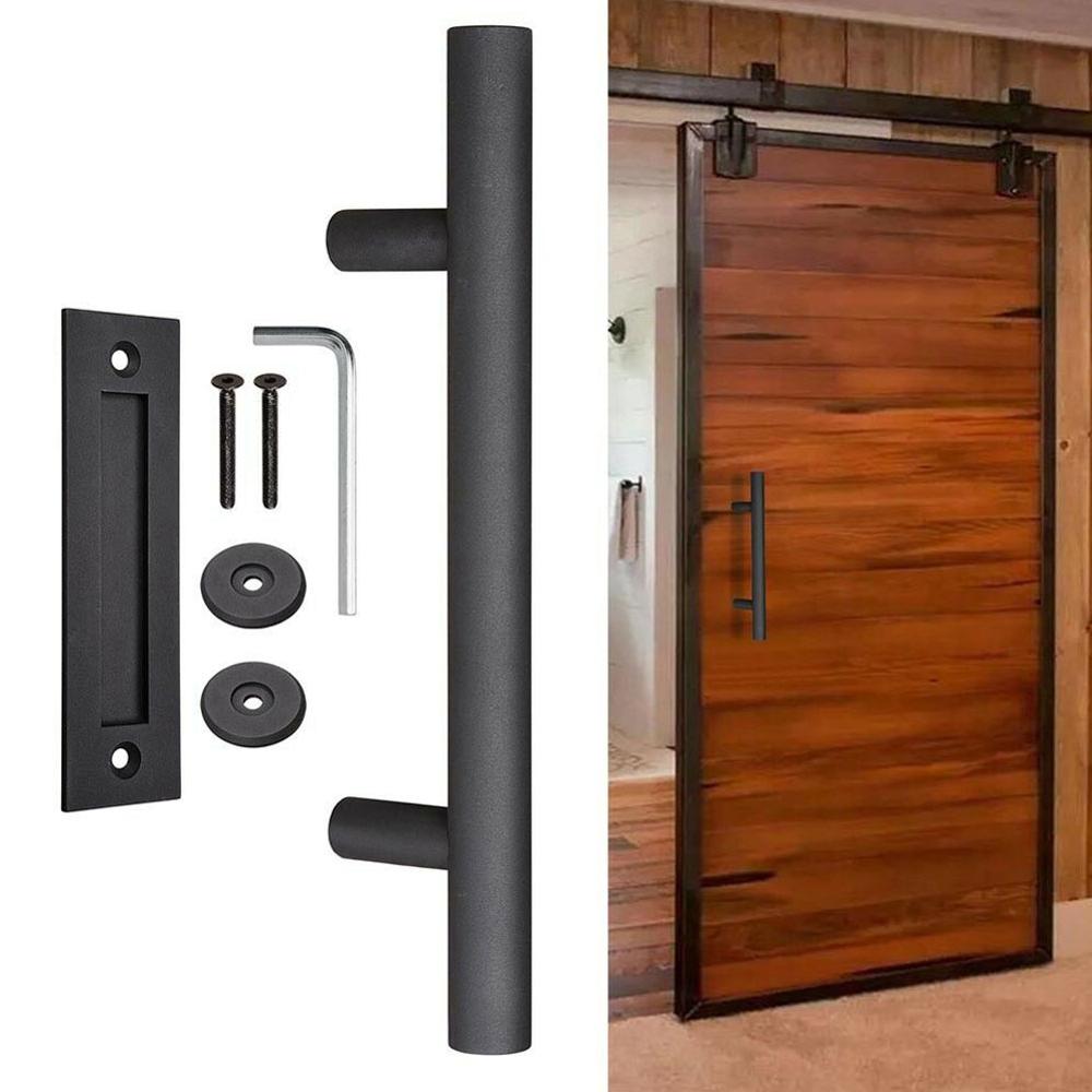 Sliding Barn Door Handle Heavy Duty Pull Flush Wood Door Handle Furniture Hardware for Cabinet Cupboard Interior Door 35-45MM