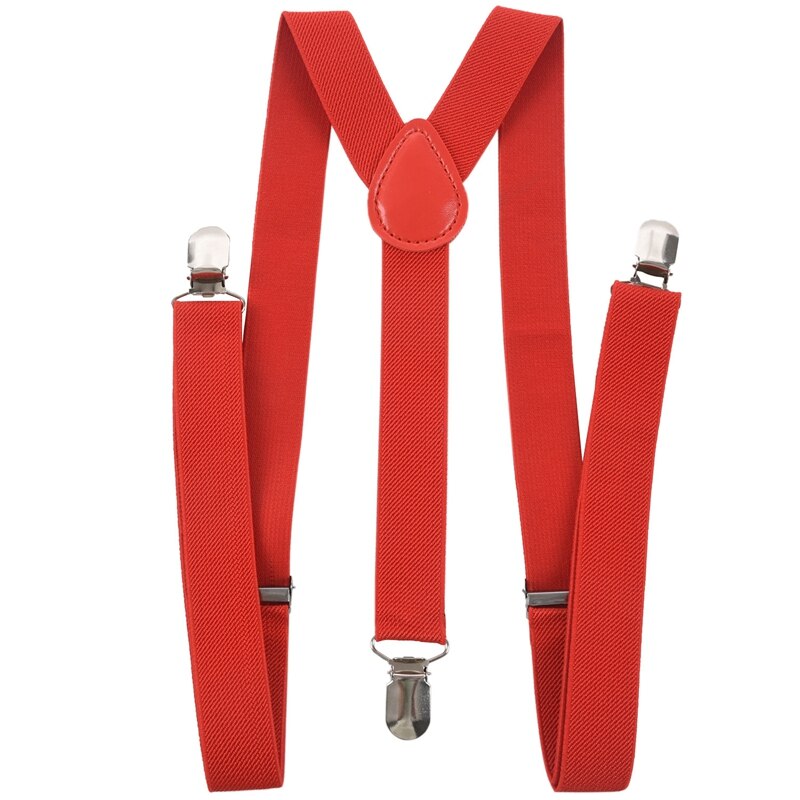 Kvinder mænd klip-på justerbare bukser elastisk y tilbage seler seler - rød