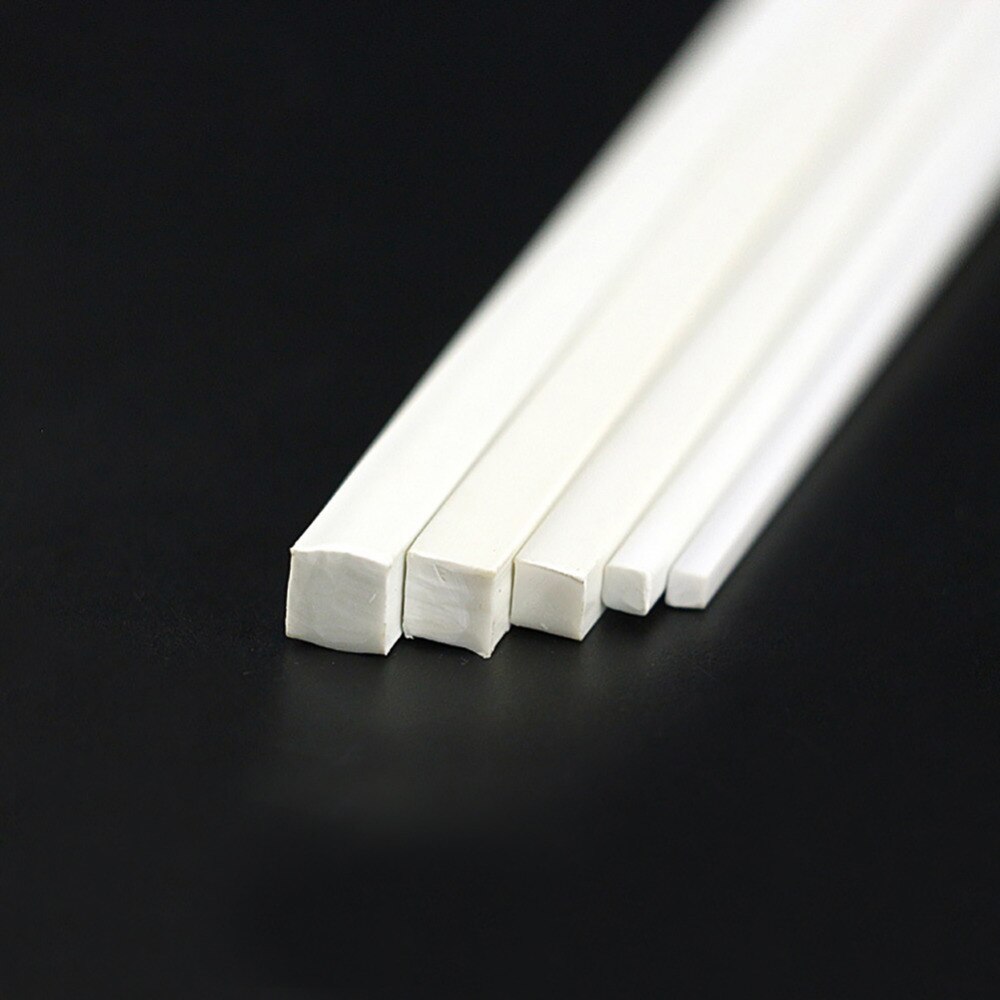 ABS01 40pcs Styrene ABS Square Rod Sections 500mm Four Size