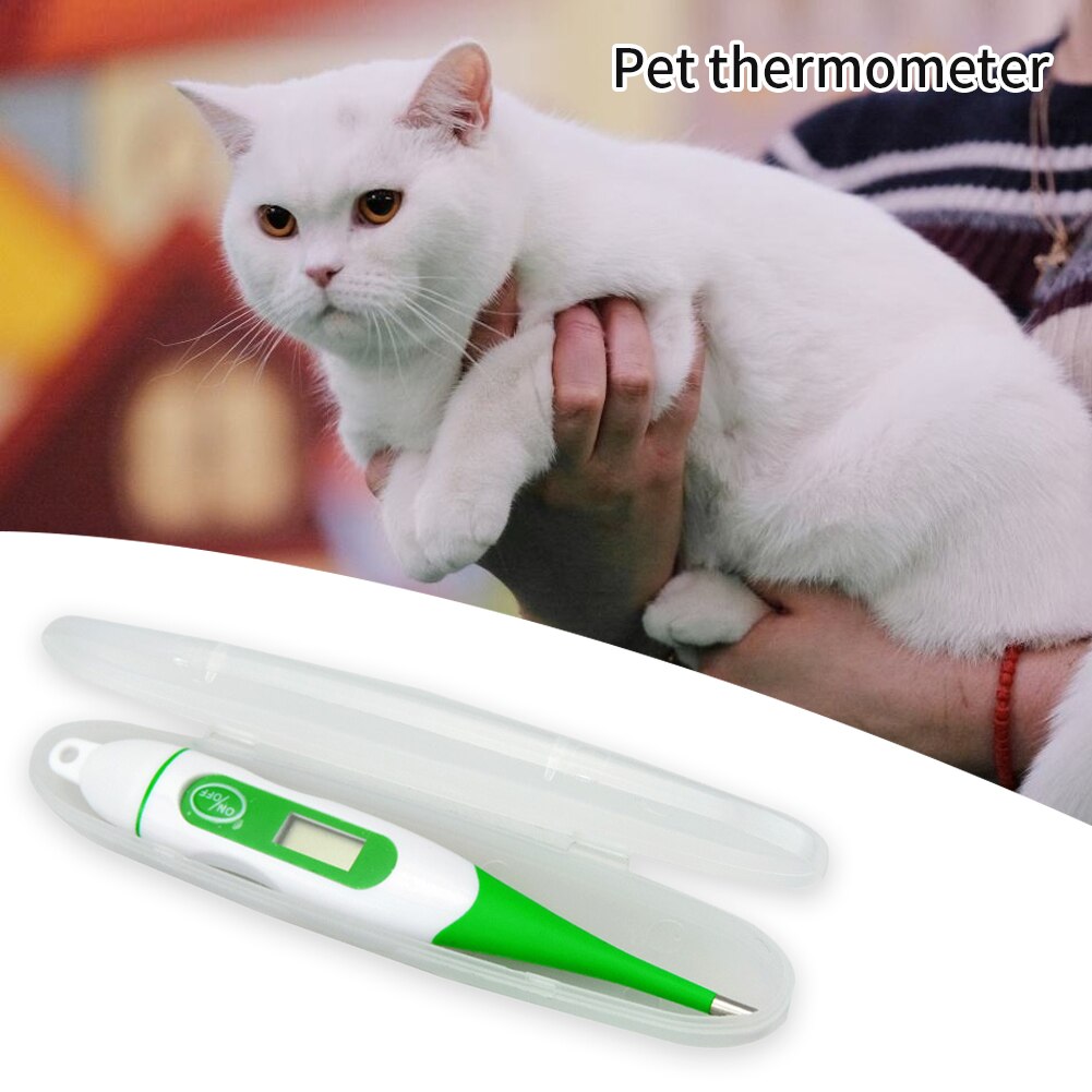 Digital Pet Thermometer LCD Display Pigs Cattle Dogs Portable Beep Veterinary Tool Battery Powered Farms Soft Tip Health Care