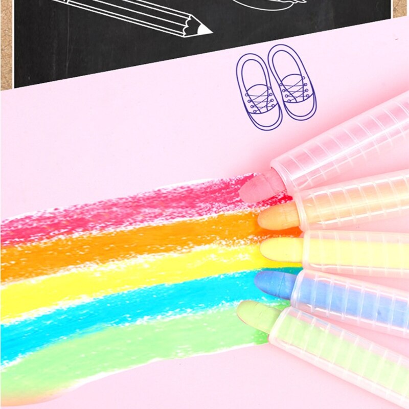 Tiza Soluble en agua no tóxica para dibujar, tiza sin polvo para maestro, suministros escolares, 3/6/12 colores