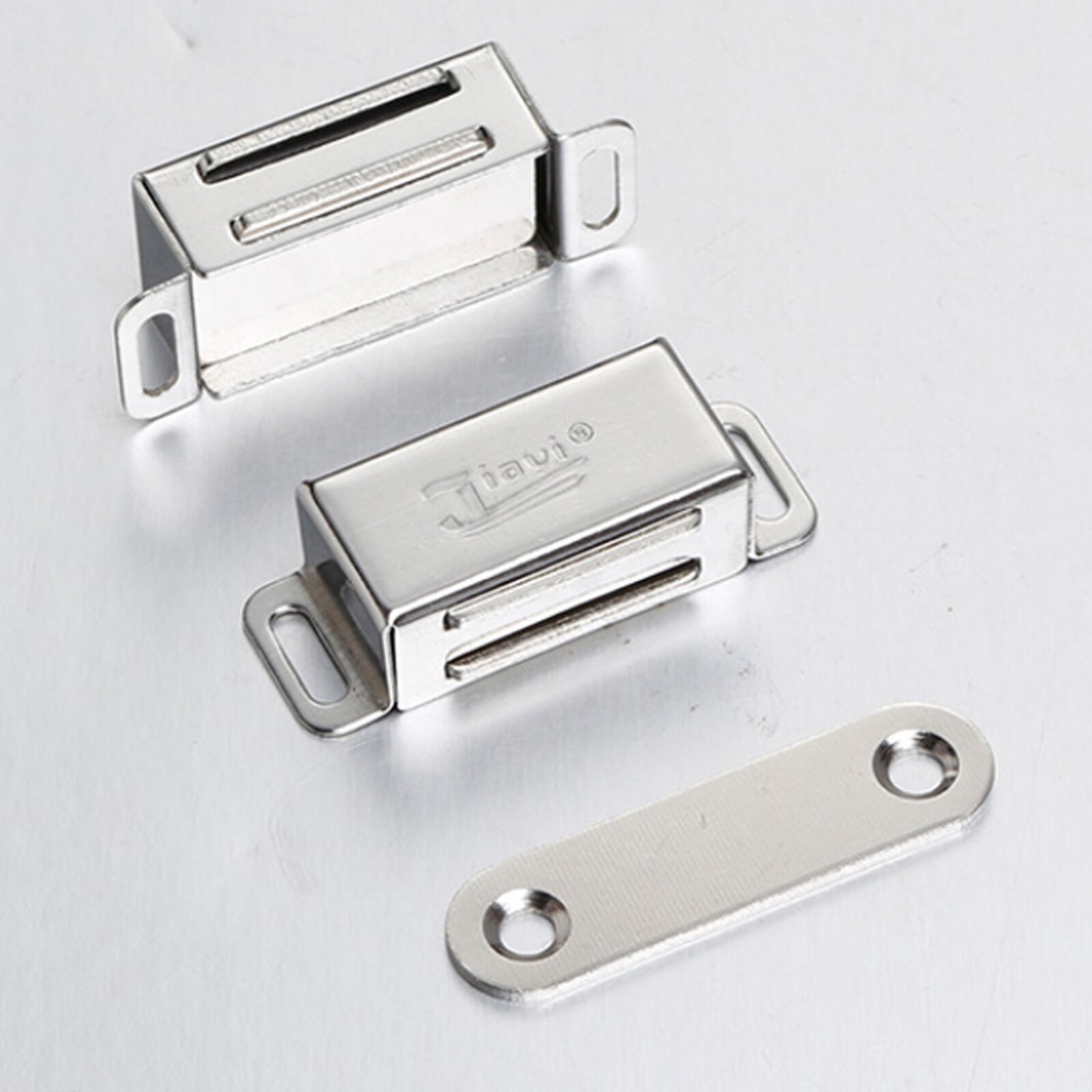 cupboard Cabinet etc furniture Door Latch/Catch Closures white plastic highly magnet catch with metal plate and free screws