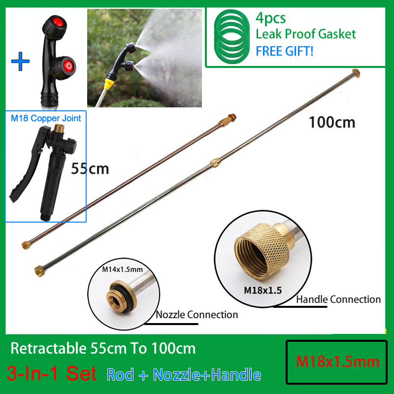 3In1 Edelstahl 1m Versenkbare Spritzstab Kupfer Stecker Outdoor Garten Spritzen Für Elektrische Hand Sprayer Zubehör: Licht Grün