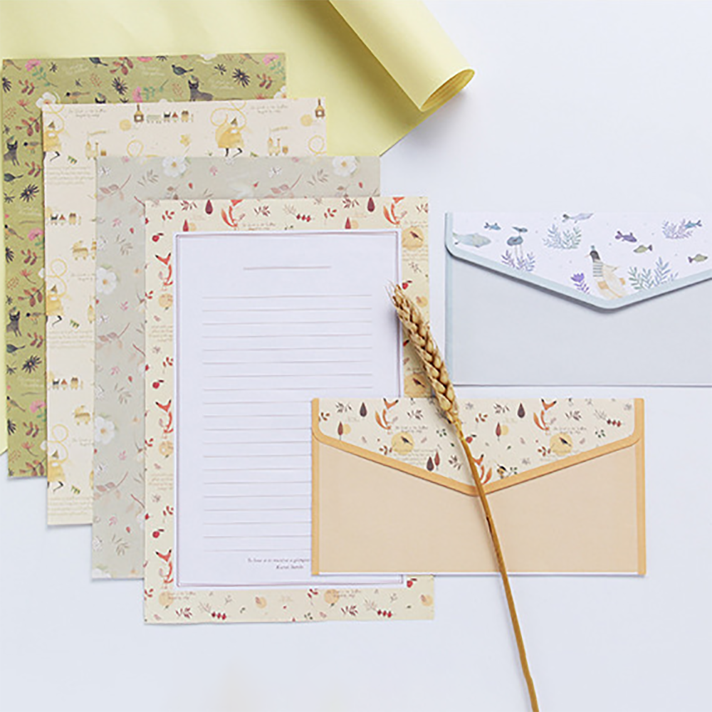 9 st/lot blommönster kuvert för bröllopsinbjudan sött vykort kort papper lön brev kuvert papper kontorspapper