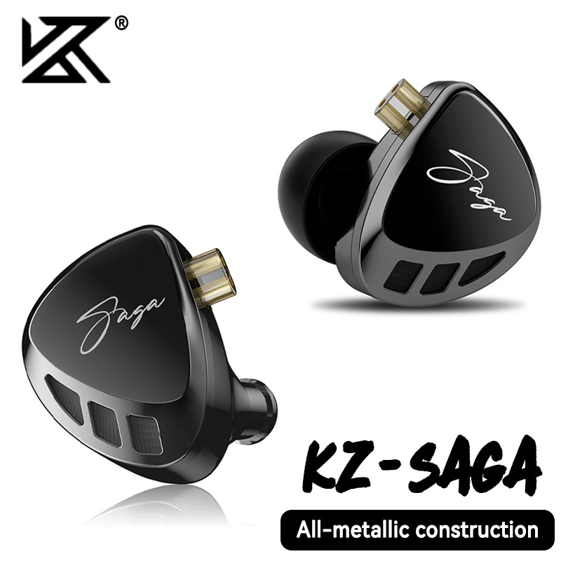 KZ Saga Inear HiFi Earphones Dynamic Tunable Balanced Armature Headphones 3.5mm Detachable Cable Monitor Noise Reduction Earbuds