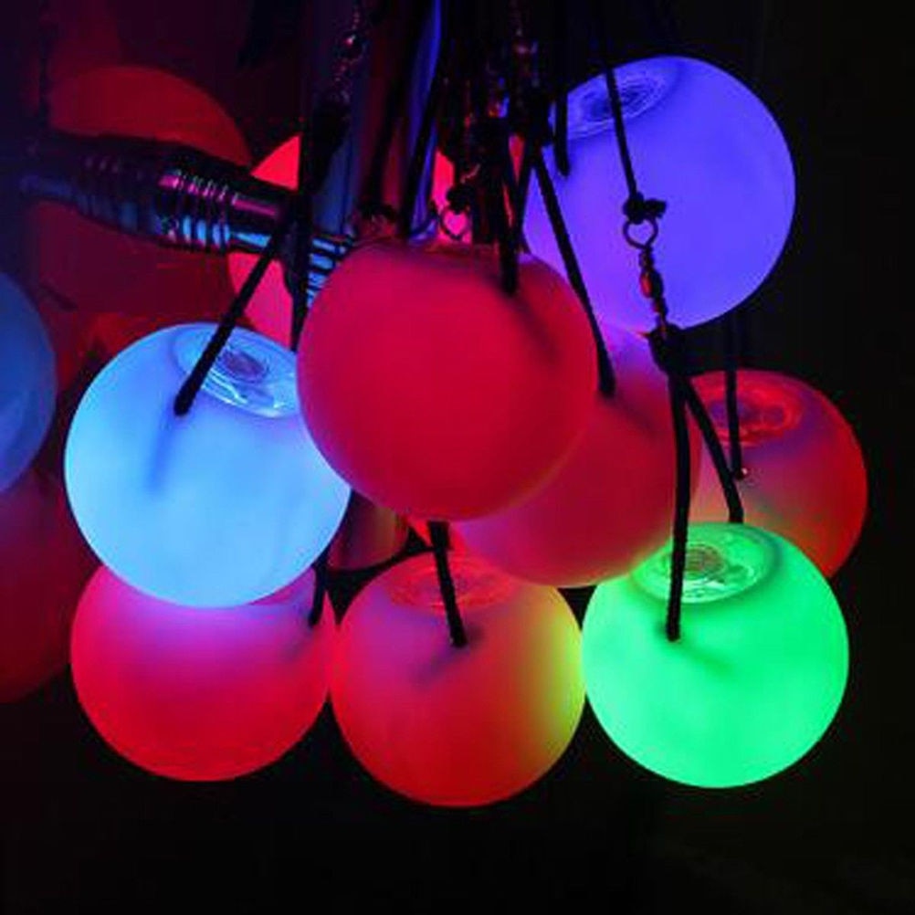 2 pieces = 1 pair belly dance balls RGB glow LED POI thrown balls for belly dance hand props stage performance accessories