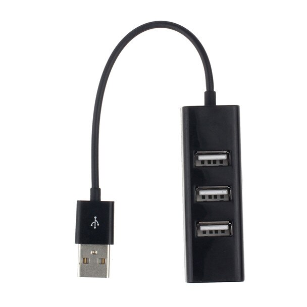 4 Port Usb Hub Mini Usb 2.0 Hi-Speed 4-Port Splitter Hub Adapter Usb Hub Voor Laptop of Desktop Computers Plug En Play Black