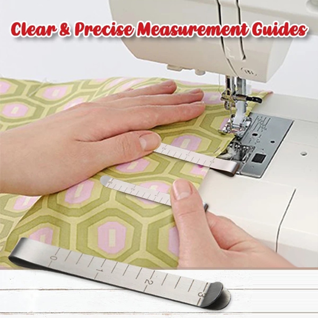 20pcs Metal Sewing Crimping Clips Hemming Clamps Measurement Ruler Machine Work Hand Sewing Ruler Measurement DIY Tools#s