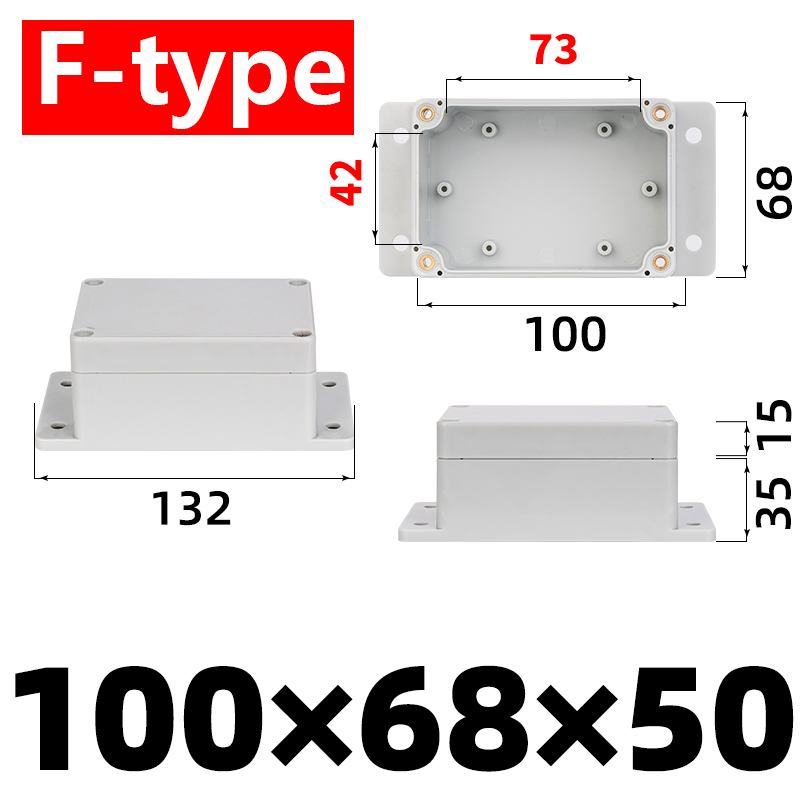 Ip67 waterproof enclosures, plastic boxes, electronic project boxes, outdoor instruments, electrical project boxes, junction boxes with earpieces: Dark grey