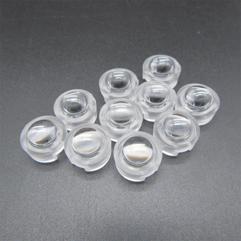 100 pièces 13mm 1W 3W Mini lentille de LED 15 30 45 60 90 100 degrés pour IR CCTV LED PCB convexe acrylique porte-lentille réflecteur collimateur
