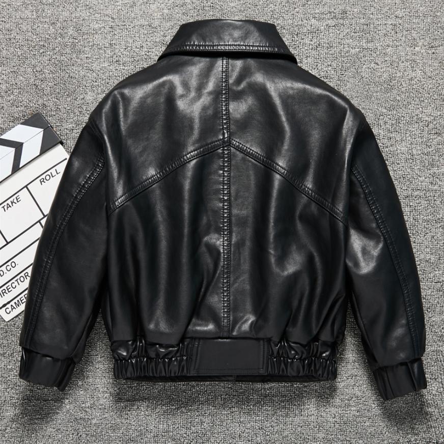 Children Boys Girls PU Leather Biker Jacket Toddler Moto Coat Single-breasted Kids Jacket Autumn Winter Outerwear Y2087
