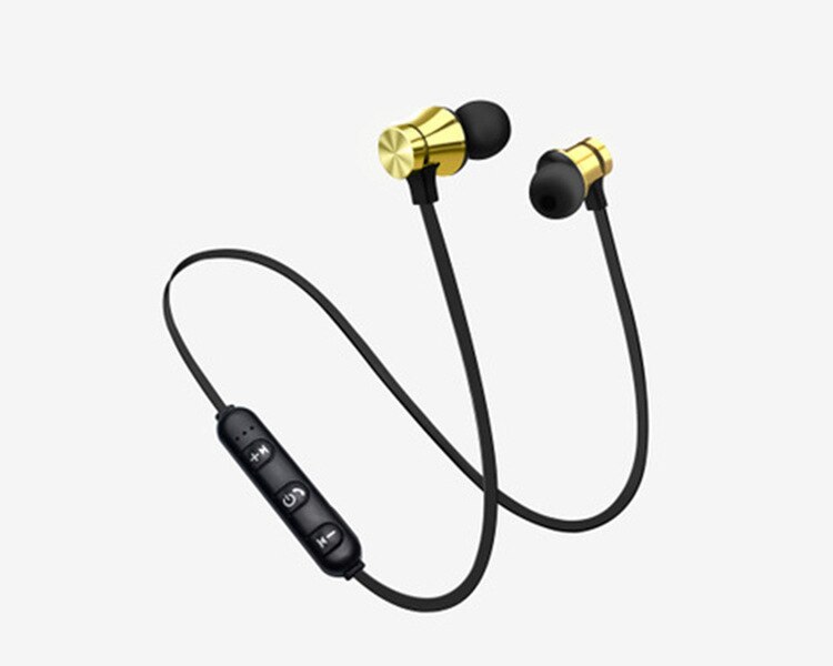 Magnetisk trådløs bluetooth 4.2 øretelefon  xt11 sport running trådløst bluetooth headset til iphone 6 8 x 7 huawei håndfri: Guld