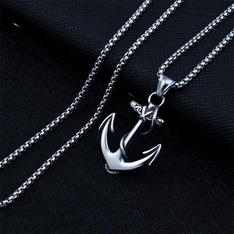 Marina ancla de barco cadena de eslabones de collares Vintage Retro colgante para los hombres las mujeres
