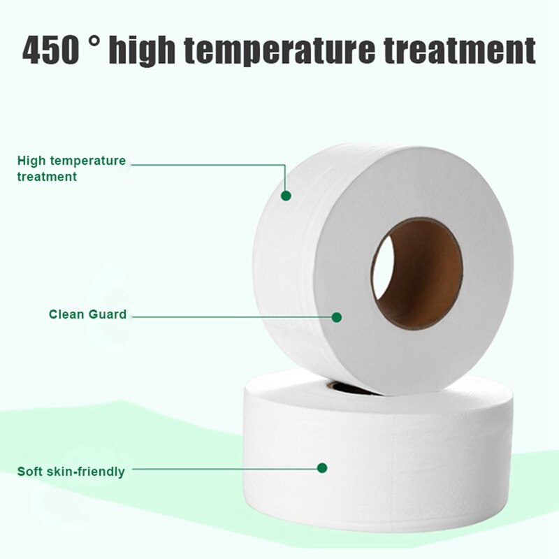 Thick Jumbo Roll Bathroom Tissue 4-Ply White 2 Rolls Toilet Paper Roll Household