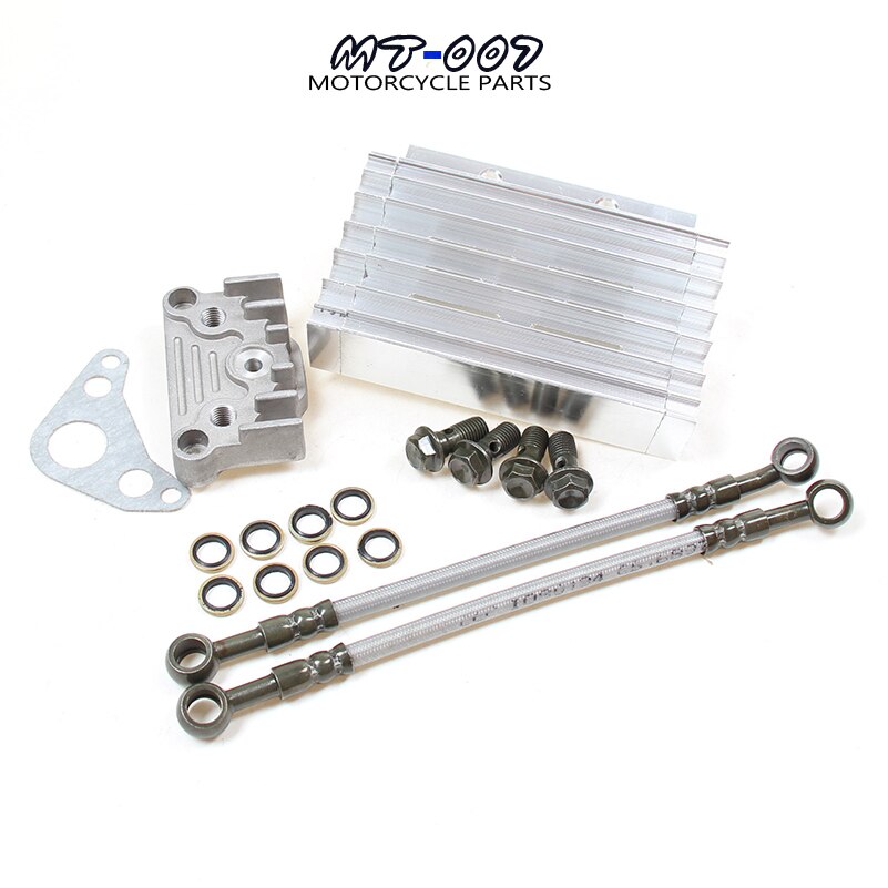 CNC Oil Cooler Kit Radiator Aluminium Adapter Engine Cylinder Cover For ATV Pit Dirt Bike Motocross Motocycle 50CC-125CC