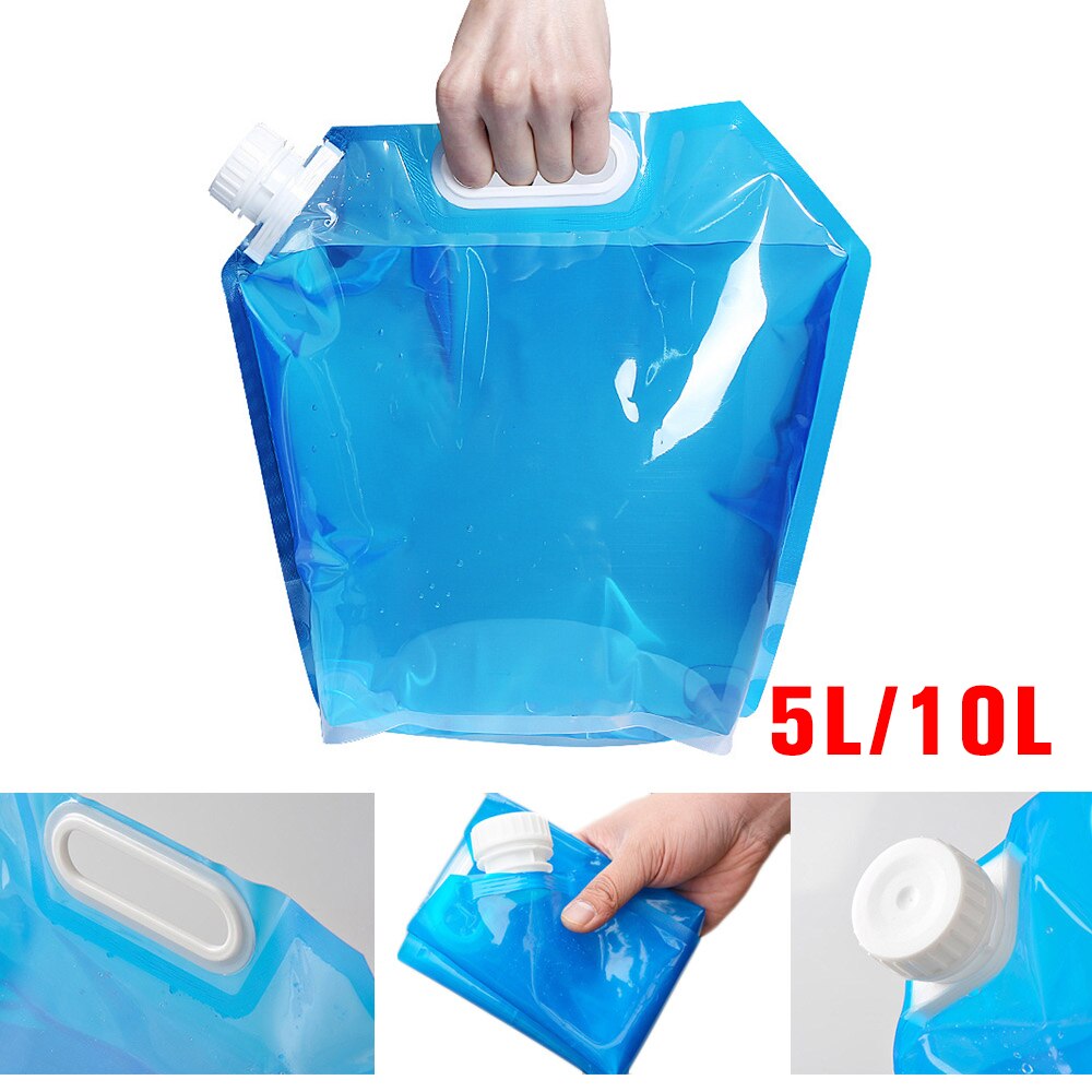 Outdoor Foldable Folding Collapsible Drinking Water Bag 5L/10L Car Water Carrier Container Hiking Camp Picnic BBQ Emergency Kit