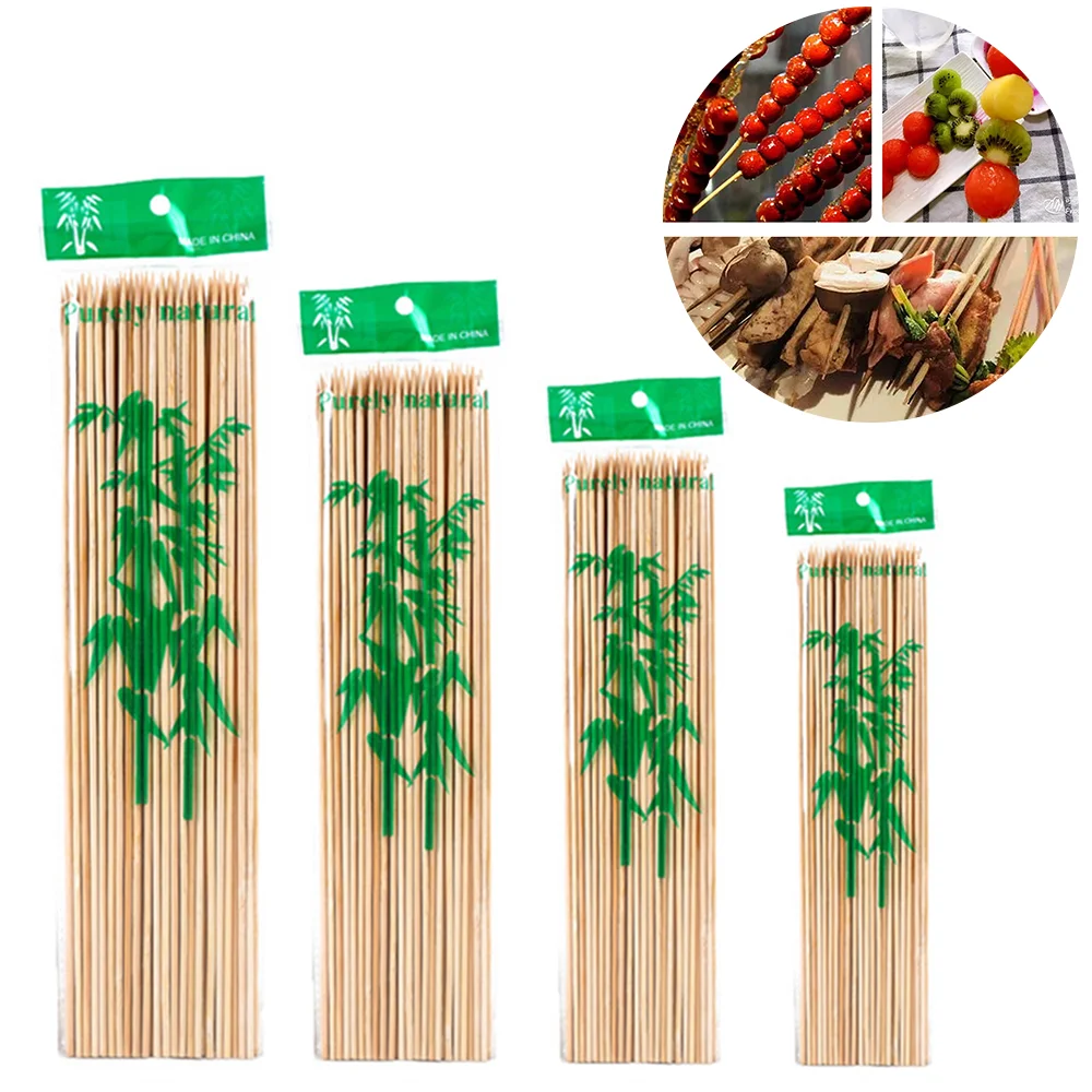 80-100PCS Disposable Fruit Sticks Multi-purpose Bamboo Sticks for Home Party BBQ Dessert Sandwich Food Table Decoration Supplies