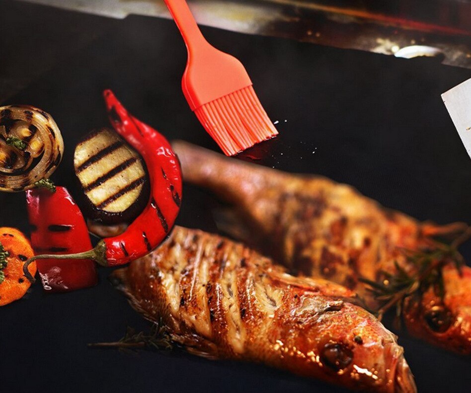 Neue Wärme BBQ Grill matt Kupfer Backformen matt Grill Braten Blatt Tragbare Einfach Reinigen Grill Pad BBQ Werkzeug fabrik preis