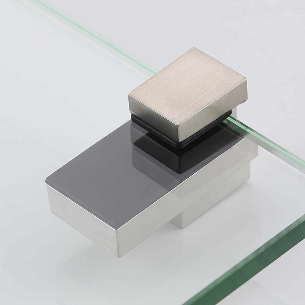 2pcs Zinc Alloy Solid Glass Clamp F Clamp Large Adjustable Fixed Support Shelf Bracket Wall-Mounted Brushed Clamp Load 20 Kg