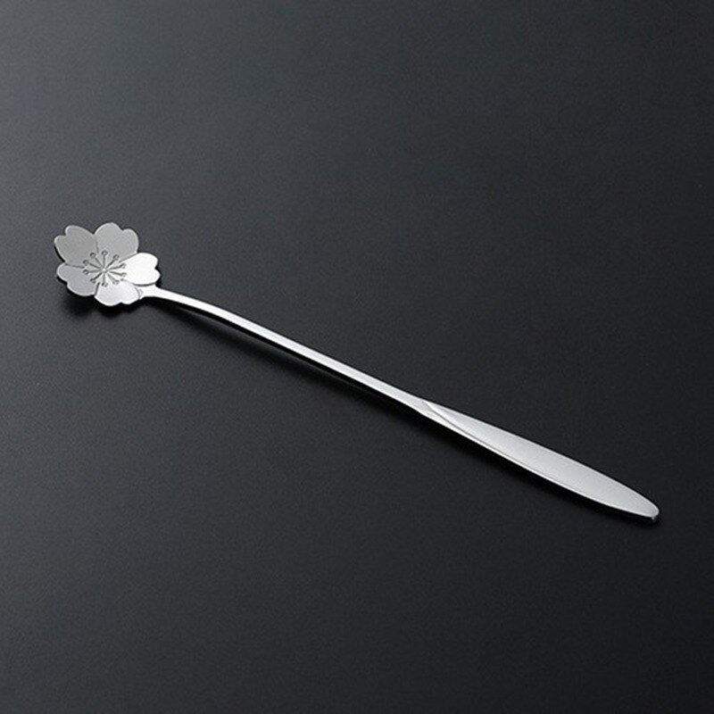 Cucchiai da dolce per gelato a manico lungo cucchiaino da tè per tè e caffè cucchiaio da cucina in acciaio inossidabile: B