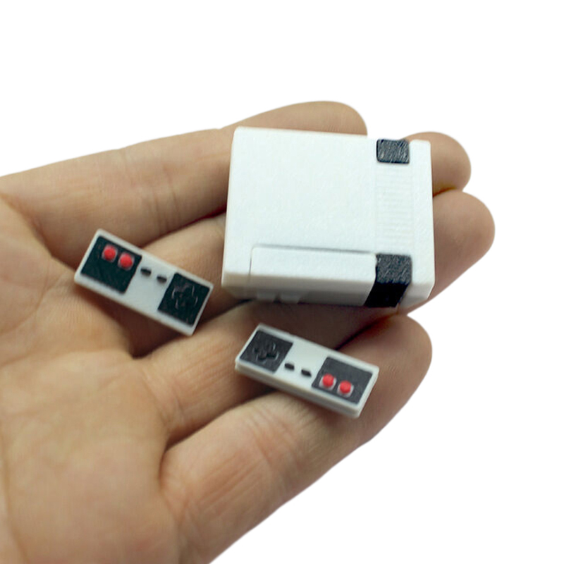 Poppenhuis Gastheer + Game Card + 2 Controllers Mini Speelgoed Model Gamepad Simulatie Draadloze Game Controller Poppenhuis Decor Accessoires