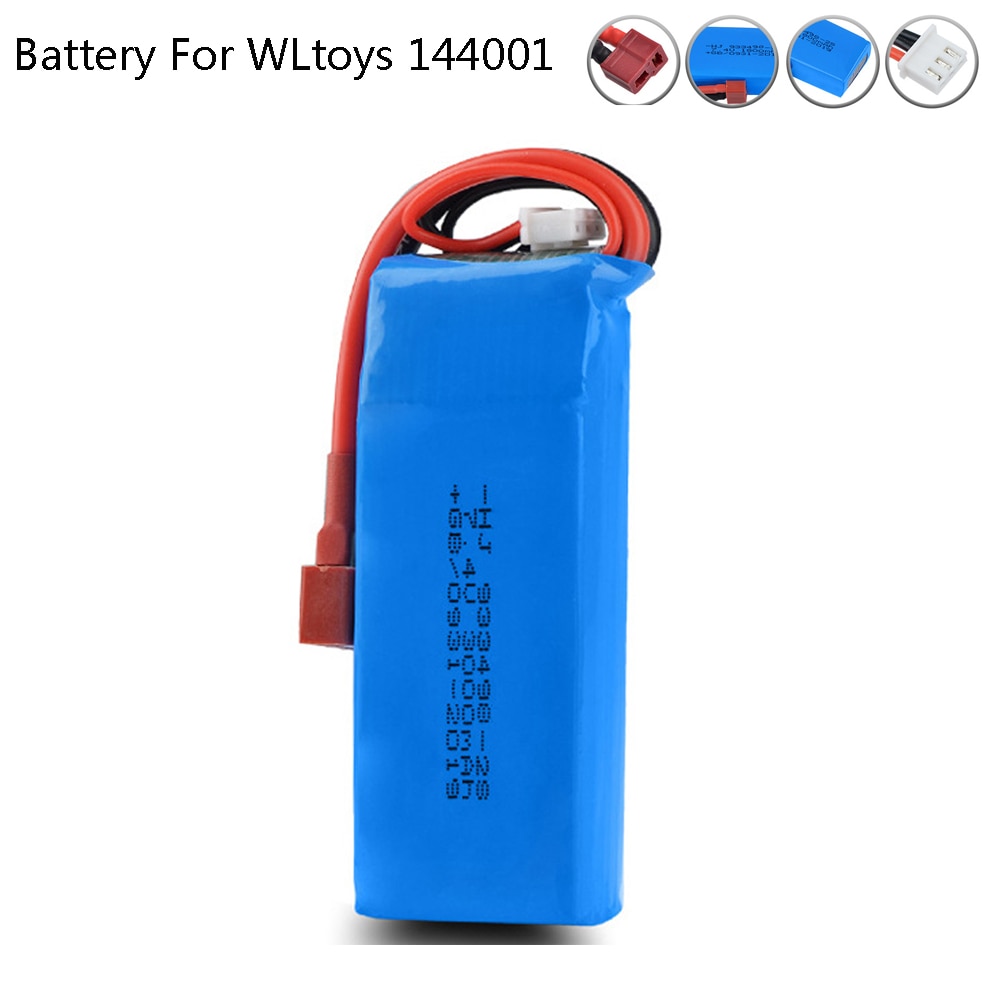 7.4V 3000 Mah Oplaadbare Lipo Batterij Voor Wltoys 144001 Rc Speelgoed Auto Onderdelen 7.4V 2S Hoge capaciteit Rc Speelgoed Batterij Met T Plug