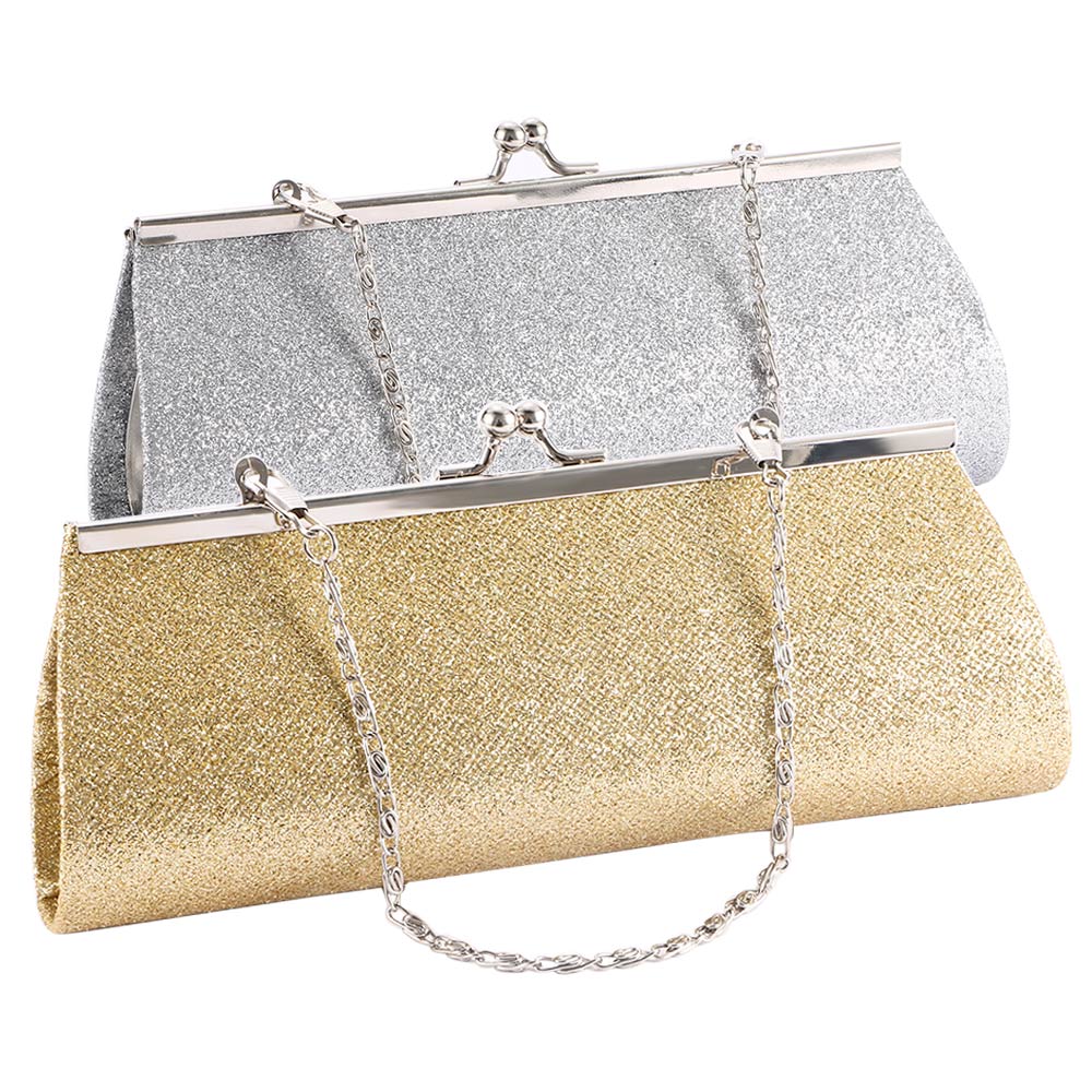 Bolso de mano de noche para mujer, bolsa de mano con purpurina brillante, de noche con cadena para bolso de mano, boda, banquete, bolso de hombro