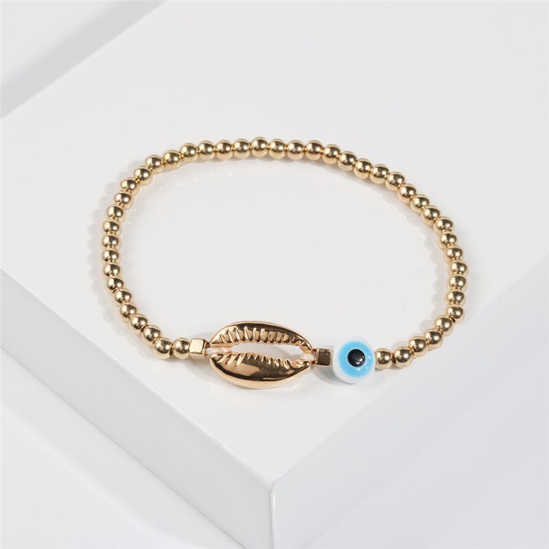 Oro Evil Eye Braccialetto braccialetti Boho per le donne dell'occhio diabolico Borda il Braccialetto di Amicizia Regalo Fatto A Mano Per le donne: B7817