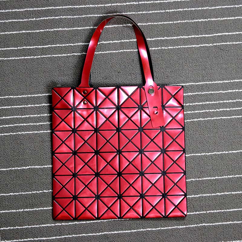 Bags Women Folding Totes Crossbody Bag Ladies Handbags Female Luminous Geometric Pattern Shoulder Messenger Purses: Burgundy