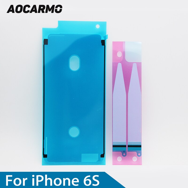 Aocarmo Zwart/Wit Lcd-scherm Waterdichte Sticker Batterij Adhesive Volledige Set Voor iPhone 6 S 4.7 &quot;Vervanging